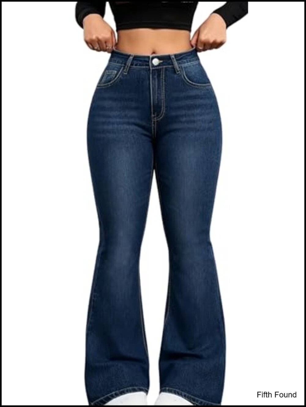 Plus Size High Waisted Flare Jeans Super Stretch Curvy Fit Butt Lifting Denim